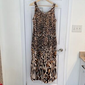 Chico's Women's Leopard Print Sleeveless Maxi Dress Size 12-14